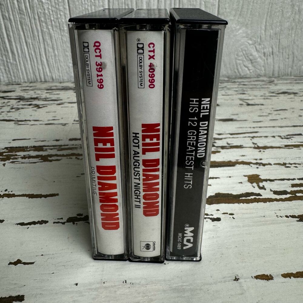 Neil Diamond Cassette Tape Lot Bundle of 3 Primitive Hot August Greatest Hits - Picture 4 of 6